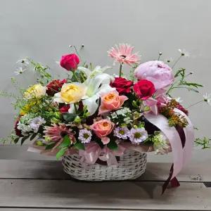 이지플라워 꽃바구니 해피바이러스 생일선물 사랑고백 축하 꽃선물 꽃배달