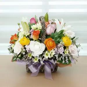 이지플라워 꽃바구니 마음가득히 축하 꽃선물 생일선물 사랑고백 기념일 꽃배달