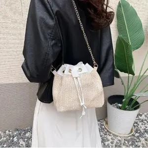 [룽스]라탄 왕골 체인 미니버킷백 크로스백