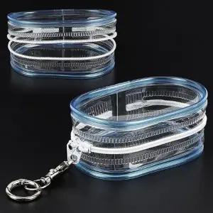 [룽스]블루 PVC 케이스 수납 투명가방 보관