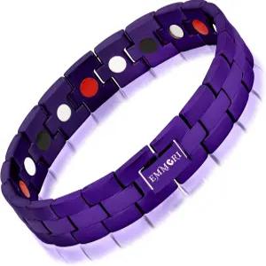 남녀용 에모리 스테인리스 스틸 팔찌 3500 가우스 자석이 있는 남성용 울트라 마그네틱 도구로 길이 조절