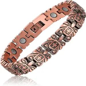 여성용 패션투어 코퍼 크로스 마그네틱 팔찌 99.99 순동 디자인 조절 가능