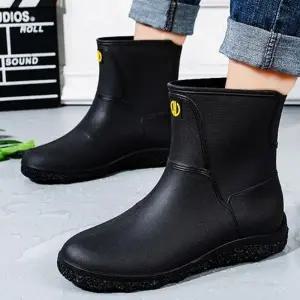 [룽스]레인부츠 낚시 장화 플랫 뽀글이 작업화