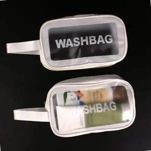[룽스]화장품 목욕 방수 세면도구 가방 화이트
