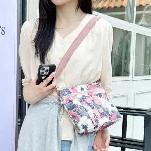 여성 패턴 크로스백 조절 색상 귀여운 바스락 끈 가능