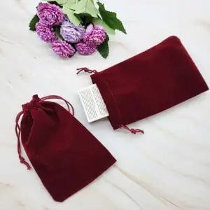 [룽스]미니파우치 화장품 벨벳 메이크업 버건디