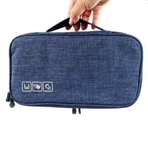 [룽스]파우치 네이비 트래블 백 화장품 속백 수건