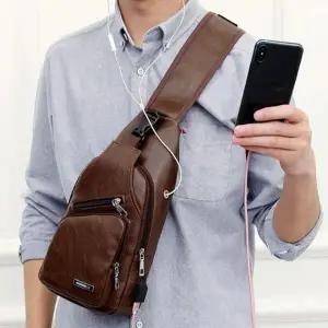 [룽스]수납력 데일리 캐리어백팩 레더 슬링백