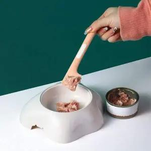 고양이 캔 스푼 실리콘 펫 숟가락 강아지 습식 사료 으깨기 싹싹