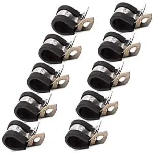 1/4 연료 라인 튜브 마운팅 클램프 스테인리스 스틸 304 케이블 하드웨어 고무 쿠션 절연 금속 홀더 파이프