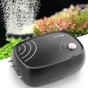 HITOP 10W 강력한 수족관 에어 펌프 어항용 4구 320GPH 완전한 액세서리가 있는 조용한 에어레이터