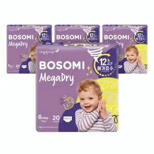 보솜이 메가드라이 팬티기저귀 점보형 공용 6단계, 20매, 4팩