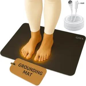 발을 위한 가야 접지 매트 수면 개선 요통 근육 이완 및 스트레스 15피트 코드 100K 옴 저항기 전도성 카본