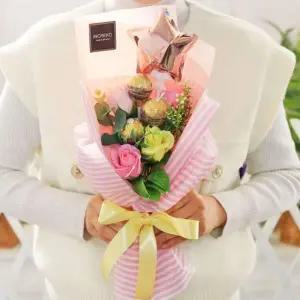글램 초콜릿 꽃다발 핑크 생일 졸업식 선물 부케