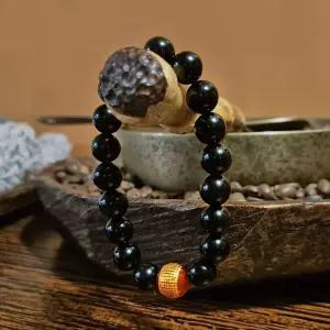 [라일리쥬얼리] Rly 흑요석 팔찌(13mm) 반야심경 염주 ZF