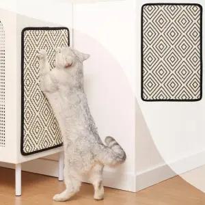 접착 스트립이 있는 Boho Sisal 고양이 긁힘 매트(카펫 소파 벽 모서리 가구용 보호대) 내구성이 뛰어나고
