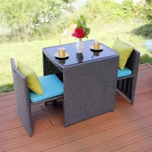 라탄 테이블 의자 세트 정원 베란다 야외 탁자 카페 야외용