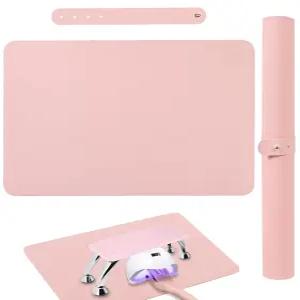 네일 아트 테이블 매트 (매트 전용) 접이식 핸드레스트 매니큐어 패드 소프트 마이크로파이버 PU 가죽