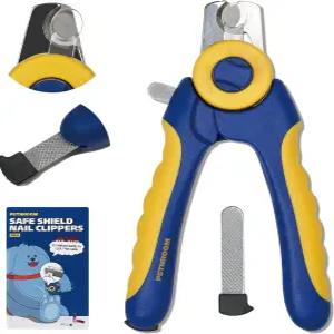 펫룸] 투명 가드 및 네일 파일이 있는 전문 반려견 손톱깎이 길이 조절 가능(1-3mm) 튼튼하고 내구성이