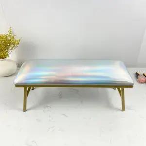 손톱을 위한 팔걸이 마이크로파이버 가죽 네일 테이블 매트가 있는 테크용 매니큐어 핸드레스트 스탠드