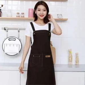 포켓 h형 앞치마 플로리스트 캔버스 앞치마 원피스형 주방 카페