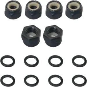 DGBRSM 1세트 블랙 메탈 스케이트보드 너트 키트 스쿠터 하드웨어 부품 미끄럼 방지 액세서리 대부분에