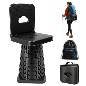 그레이시 업그레이드 접이식 의자 등받이 휴대용 텔레스코픽 시트 캐리백 캠핑 정원 낚시 하이킹 바비큐용 사각 의자 최대 적재 용량 550파운드