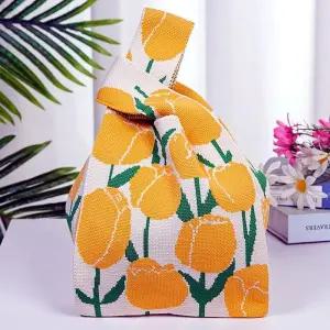 여성 미니토트백 여성토드 손 미니 옐로우 토트백 백 여성핸드백 예쁜 니트 가방 데일