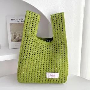 여자 가방 목 니트 손 여성핸드백 연그린 미니토트백 토트 백 미니손가방 가벼운 미니