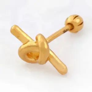 24K 순금 99.9% 매듭 꼬임 피어싱