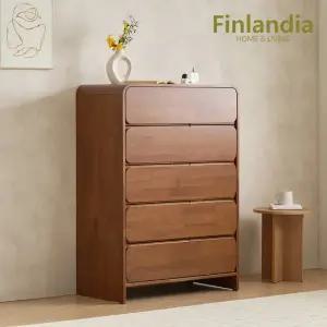핀란디아 에스딴데 900 원목 5단 서랍장[월넛]