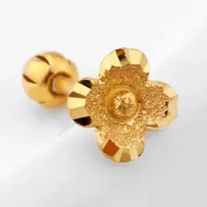 24K 순금 99.9% 샤인 꽃 플라워 피어싱
