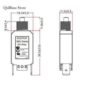 10 PCS KUOYUH 88A 3A 6A7A8A10A12A14A15A16A 보호기 회로 차단기 버튼 마운트 32V DC 과부하 스위치