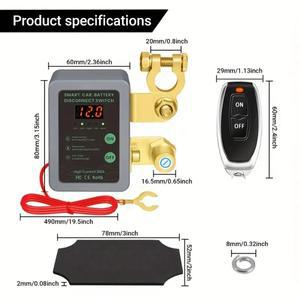원격 스마트 배터리 분리 스위치 LED 디스플레이가있는 12V 제어 자동차 RV 킬 용 도난 방지 차단