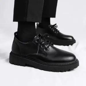 남자 매트 가죽 두꺼운굽 데일리 베이직 더비슈즈 구두