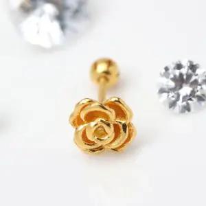 24K 순금 99.9% 로즈 장미 피어싱