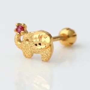 24K 순금 99.9% 재물복 코끼리 피어싱