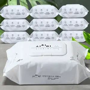 신생아 물티슈 두꺼운 엠보싱 대용량 아기 물티슈 100매 10팩 저자극 다용도 휴대용 주방용 화장실 어린이