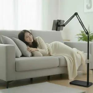 P77 스탠드 휴대폰 거치대 태블릿 아이패드 침대 책상 소파 홀더 탑뷰 수직 촬영 높이각도 조절