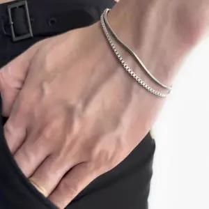 미니멀 더블체인 남성 패션팔찌