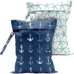 2개의 젖은 가방 드라이 수영복 여행 해변 수영장 유모차 기저귀 더러운 요가복 세면도구 메이크업 비치백