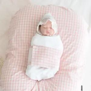 제이앤제나 수유 쿠션 커버분리 시트 체크 핑크 9도