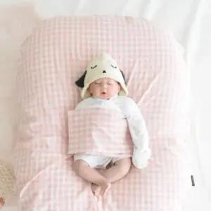 제이앤제나 신생아 역류방지쿠션 시트 체크 핑크 18도