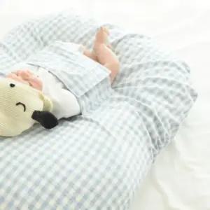 제이앤제나 수유 쿠션 커버분리 시트 체크 블루 9도