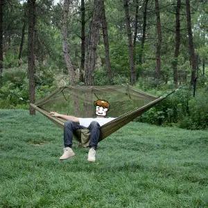 야외용 ZN86KG93 1인용 휴대용 해먹 침대 방충망 포함