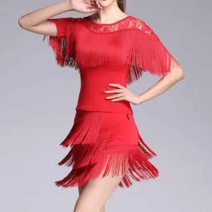 라틴 JR44DC02 레이스 밸리탑 댄스복 여성댄스복 댄스무대의상