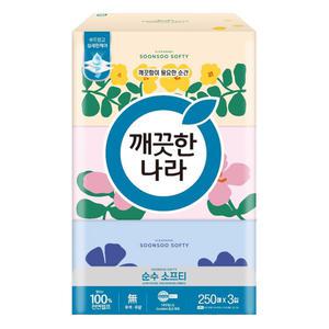 깨끗한나라 순수 소프티 각티슈 250매x3입