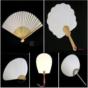 한지부채 합죽선 원형 조개 꽃 평부채