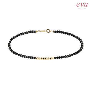 14k 블랙 스피넬 팔찌 2mm B타입