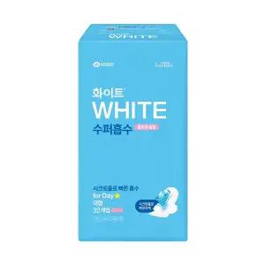 화이트 생리대 시크릿홀 수퍼흡수 울트라슬림 대형 32개입 1팩